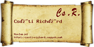 Csóti Richárd névjegykártya